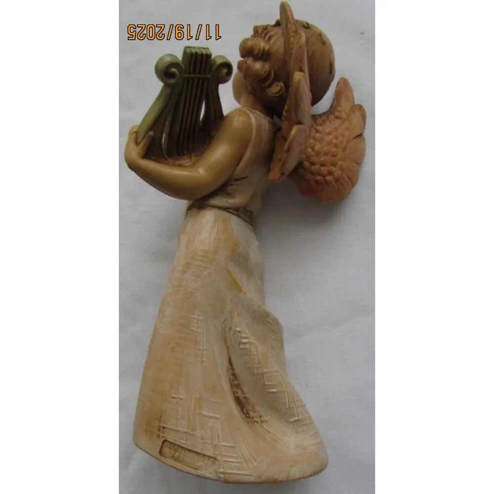 Vintage Angel playing harp Fontanini Italy 6